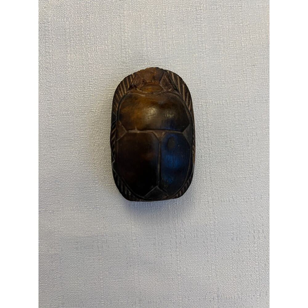 Egyptian Scarab Beetle Symbol with Ancient Inscriptions from Stone